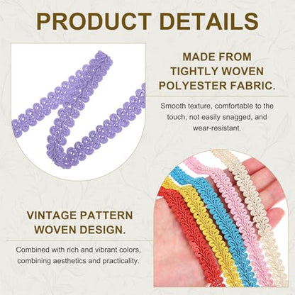 MECCANIXITY Gimp Braid Trim 1/2" x 14 Yards Polyester, Light Purple - color: Light Purple