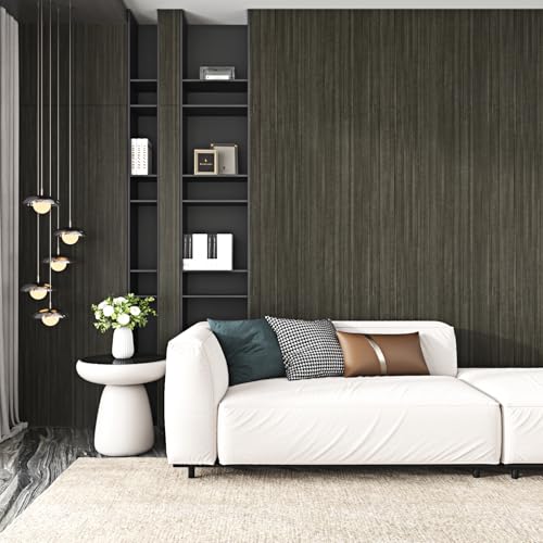 Black/Grey Wood Grain Contact Paper Counter Top Peel and Stick Waterproof - color: Black, size: 15.7" x 118"