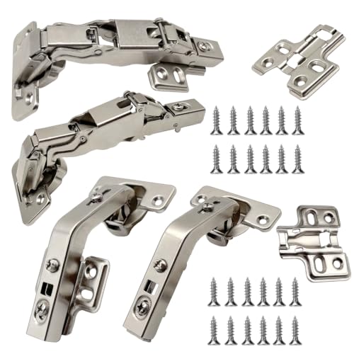 2 Pair 135 Degree & 165 Degree Frameless Cabinet Doors Hinges - color: silver-135° &165°