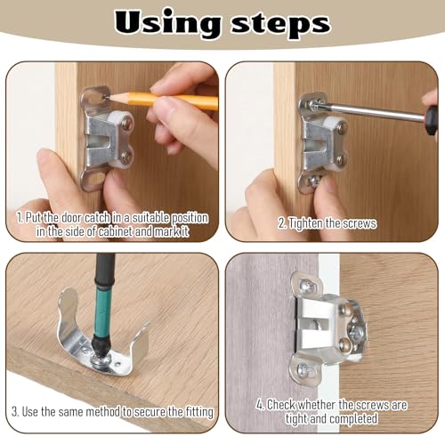 10PCS Mobile Home Cabinet Door Catch, Friction Roller Catch for RV and Mobil Home, RV Cabinet Latch, Closet Door Latch