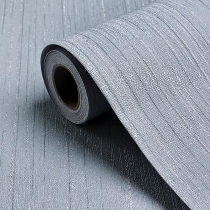 Blue Grasscloth Peel and Stick Wallpaper Texture Contact Paper A Set of 15.7" X 1200" Self-Adhesive Linen Removable Wallpaper Cabinets Counter Top Liners - color: Blue, size: 15.7" x 1200"
