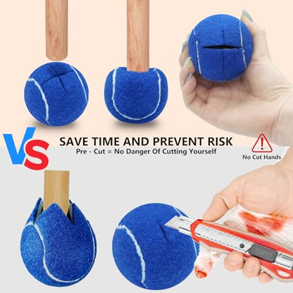 Precut Tennis Balls for Walker and Furniture Legs,90 Pack - color: Dark Blue, size: 90 Pack