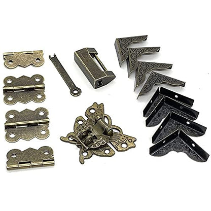 Antique Bronze Butterfly Hasp Latch Vintage Padlock Lock Hardware Kit