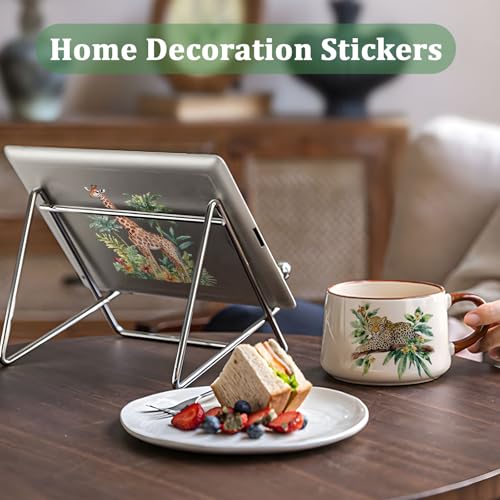 WANDIC 3 Sheets Flora and Fauna Rub on Transfer Stickers Giraffe Decals Elephant Stickers Waterproof Decals for DIY,15 * 30CM - color: Giraffe