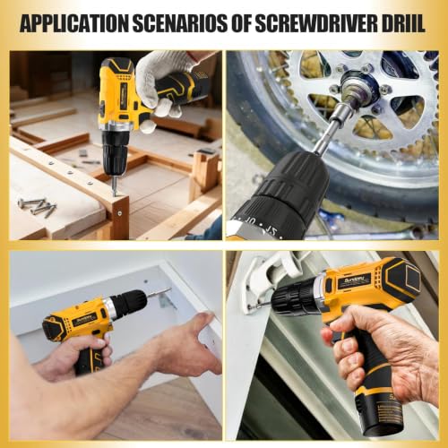 Sundpey 166-PC Small Basic Home Tool Kit Set with 12V Cordless Drill & Case