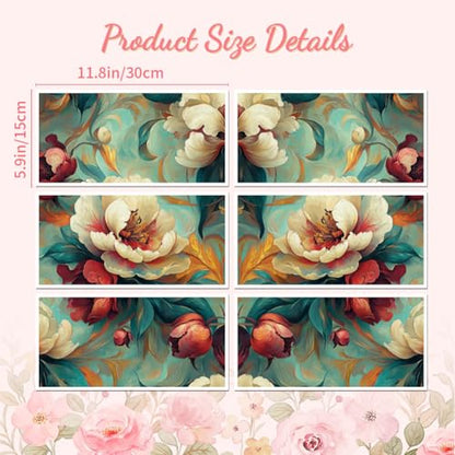 Peacoblue Flower Waves Rub On Transfers for Furniture Craft 6"x12" - style: Flower Waves