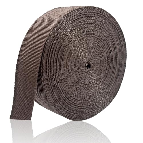 ZHFMILY 1 1/2 inch Polyprorylene Webbing Straps 12 Yards - color: Coffee
