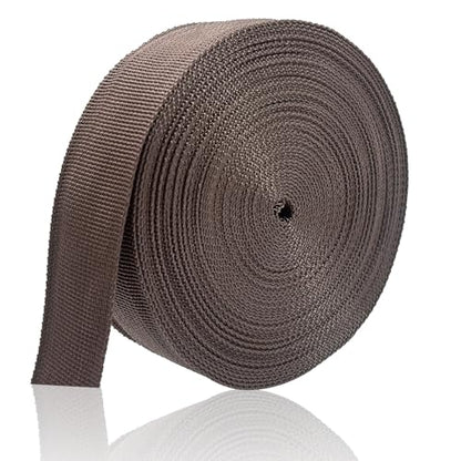 ZHFMILY 1 1/2 inch Polyprorylene Webbing Straps 12 Yards - color: Coffee
