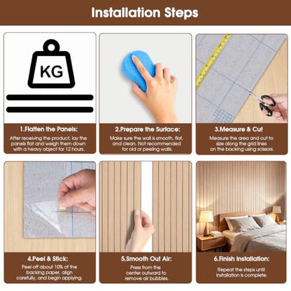 3D Peel and Stick Wall Panels PVC Grille Slat 118"x15.8" Self-Adhesive Wall Sticker Soundproof Paneling for Walls and Ceiling in Faux Oak Wood Grain Texture - color: Oak Wood Grain, size: 118"x15.8"