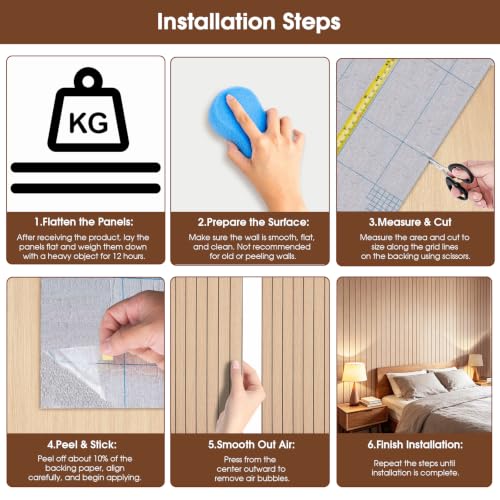 3D Peel and Stick Wall Panels PVC Grille Slat 394"x15.8" Self-Adhesive Wall Sticker Soundproof Paneling for Walls and Ceiling in Faux Oak Wood Grain Texture - color: Oak Wood Grain, size: 394"x15.8"