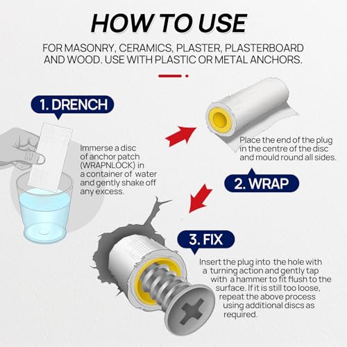WRAPNLOCK Drywall Anchor Repair Kit - Fast Loose Anchor Fix