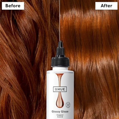 dpHUE Glossy Glaze, Copper - In-Shower Liquid Hair Gloss for Luminous Shine & Sheer Color - Paraben, SLS & SLES Sulfate Free - Leaping Bunny Certified - color: Copper