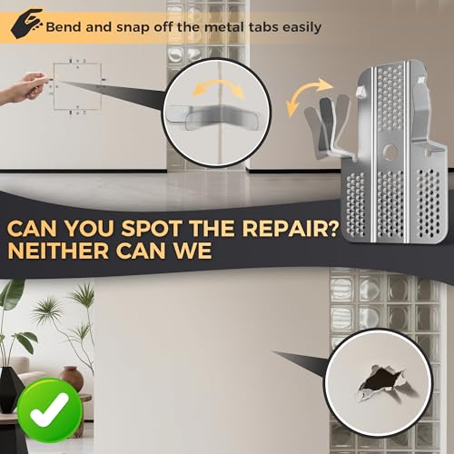 32 Pack Drywall Repair Clips,Easy Install Drywall Clip, Drywalls Patch Clip - color: Silver-32