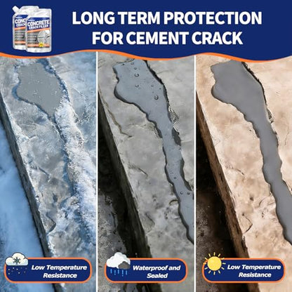 Concrete Crack Filler, 2.65LB Self-Leveling Cement Crack Repair - size: 2 Pcs, 2.65LB