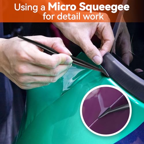 WRAPXPERT Car Window Tint Installation Kit, Profession Tool Kit Vinyl Wrap for Cars with Craft Knife and Blades, 2PCS Felt Squeegee, Micro Squeegee for Car Window Tint Installation Kit