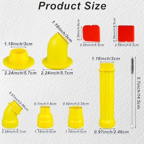 Upgrade Caulking Nozzles Tips Caulk Finisher Kit Caulk Gun Tips with Connection Bases Replacement with Brush - style: V- style