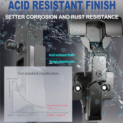 8 Pack Soft Close Cabinet Hinges for Kitchen Frameless Cabinets Inset Self-Closing Concealed Hinge 110° 4D Adjustment Speed Control Ideal for Upgrading Cabinet Doors and Drawers - size: Inset