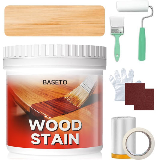 Water Based Wood Stain & Sealer in One - No Priming, No Top Coat Required, Fast Drying, Low Odor, Non-Toxic, Ideal for Indoor & Outdoor Furniture (Transparent) - color: Transparent, size: 16 Fl Oz