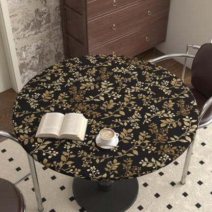 Black Gold Vine Leaf Floral Peel and Stick Wallpaper 17.5" x 118" - color: Black/Gold, size: 17.5" x 118"