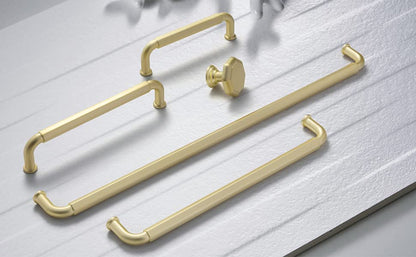 Goo-Ki 6 Pack 3-3/4 Inch （96mm） Hole Center Cabinet Pulls Light Brushed Brass Zinc Alloy Kitchen Drawer Pulls Drawer Handles 4.2 Inch Length 2201-BS-96 - color: Light Brushed Brass, size: 3-3/4 inch Hole Centers