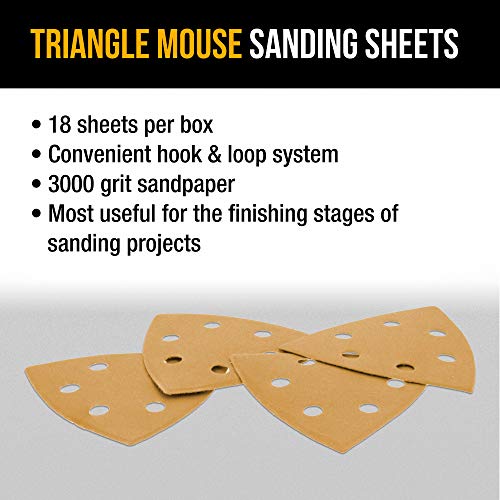 Dura-Gold Premium Triangle Oscillating Mouse Sanding Sheets - 3000 Grit - size: 3000-Grit