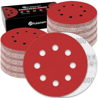 120 Pcs 5 inch Sanding Discs 2000 Grit 8 Hole Hook and Loop - style: 120 Pcs-2000 Grit