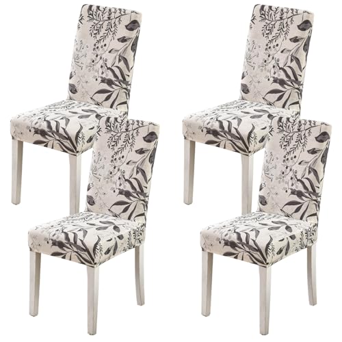 HZDHCLH Dining Chair Covers Set of 4 Stretch Chair Slipcovers Washable - color: Fleetingtime4, size: 4 PCS