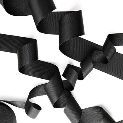 JIAKAI 1.5 Inch Wide 10 Yards Nylon Webbing Strap，Polypropylene Straps for Bags, Hammocks, Outdoor Climbing and DIY Making Luggage Strap, Pet Collar, Backpack Repairing（Black） - size: 1.5Inch