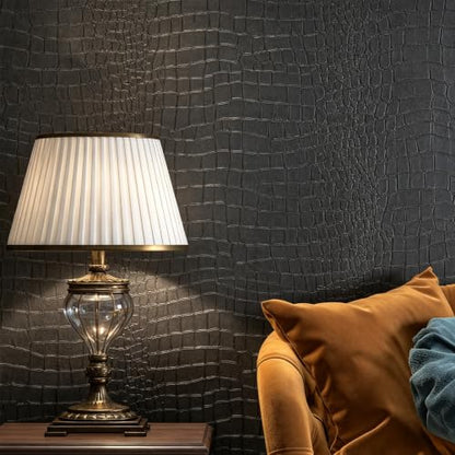 Black Peel and Stick Wallpaper Textured Contact Paper 15.7"×78.8" - size: 15.7" x 78.8"