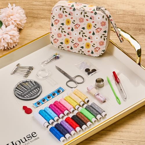 Bobode Travel Sewing Kit for Adults,Cute Basic Sewing Supplies Set - color: 87PCS-HDF