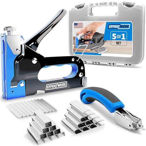 Heavy Duty Stapler, Upholstery Staple Gun w/case for Wood, Crafts, Fabric