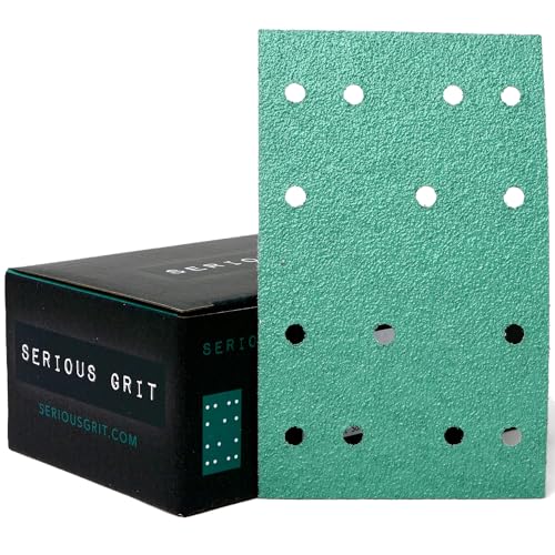 Serious Grit - 3" x 5" (80x133mm) 14-Hole P60 Grit Sandpaper - 25 Pack Box - style: 60 Grit