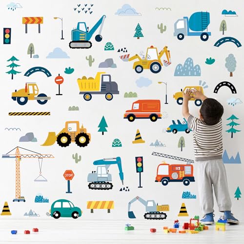 Construction Vehicles Wall Decals, 10 Sheets - color: Vehicles
