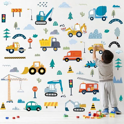 Construction Vehicles Wall Decals, 10 Sheets - color: Vehicles