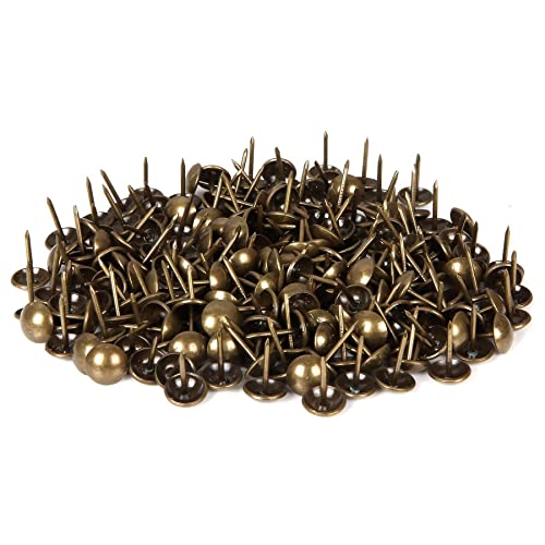 ZAYI 5/8”x13/16” Antique Bronze Upholstery Tacks, Furniture Sofa Thumb Tacks Push Pins Assortment Kit for DIY Wood Furniture Décor 100PCS (5/8inch, Bronze)