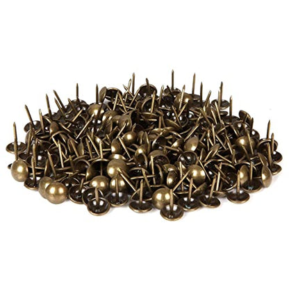 ZAYI 5/8”x13/16” Antique Bronze Upholstery Tacks, Furniture Sofa Thumb Tacks Push Pins Assortment Kit for DIY Wood Furniture Décor 100PCS (5/8inch, Bronze)