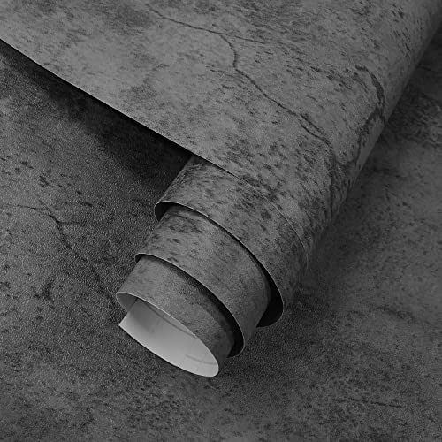 3YECAO 16"×118" Thick Blue Grey Peel and Stick Concrete Wallpaper 3d Faux Gray Concrete Contact Paper Vinyl Wrap DIY Self Adhesive Matte Grey Cement Wallpaper Tile Sticker for Countertops Walls Drawer - color: Grey Blue, size: 16" x 118"