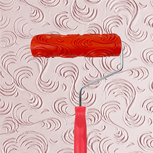 Nichiyo 7'' Texture Roller DIY Decorative Art Pattern Paint Roller Rubber Roller for Walls, Furnitures and Floors Decoration(EG084T) - color: EG084T