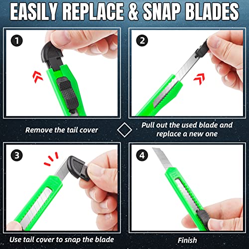 10 Pack Box Cutter Retractable, 9mm Razor Knife, Utility Knife - color: 10-multicolor