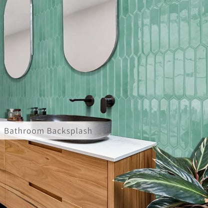 10 Sheets Long Hexagon Tile Peel and Stick Backsplash - color: Cyan