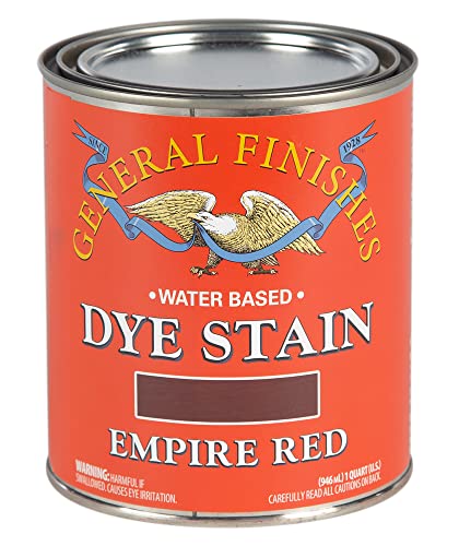 General Finishes Water Based Dye Stain Empire Red Quart