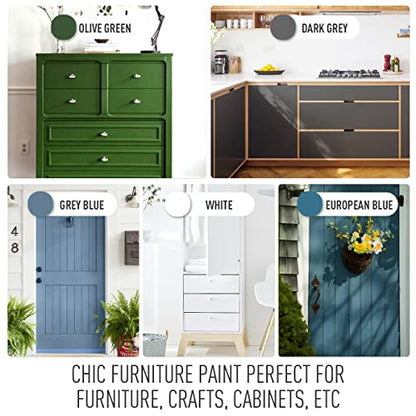 DWIL Acrylic Wood Paint for Furniture - Semi-Gloss Paint Suitable for Wood Surface Renovation, Water-Based All match Paint, Non-Toxic & Odorless, Eco-Friendly & Healthy (32OZ, Grey Blue) - color: Grey Blue