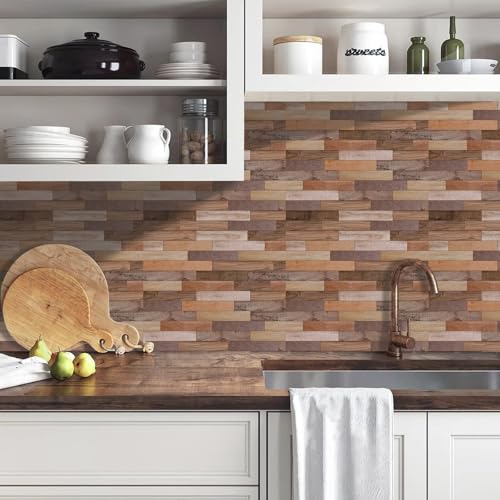 HLNIUC Wood Grain Wallpaper Self Adhesive,Brown Wood Effect Mural(44x300cm) Wooden Wall Papers Self Adhesive,Brown Oak Wooden Grain Vinyl Film Counter Top Covering Furniture Cabinets Wardrobe - color: Wood Wallpaper 4