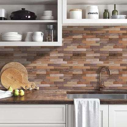 HLNIUC Wood Grain Wallpaper Self Adhesive,Brown Wood Effect Mural(44x300cm) Wooden Wall Papers Self Adhesive,Brown Oak Wooden Grain Vinyl Film Counter Top Covering Furniture Cabinets Wardrobe - color: Wood Wallpaper 4