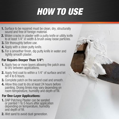 DAP Patching Plaster, White, 32 Oz (7079852084)