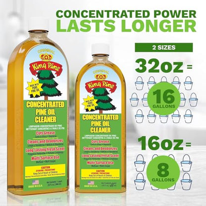 King Pine Concentrated Pine Oil Multi-Surface Cleaner Industrial Strength, Gold, 12 Fl Oz - size: 12 Fl Oz (Pack of 1)