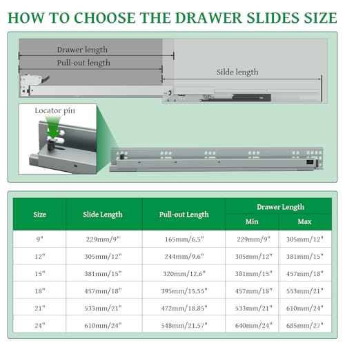 5Pair(10Pack) 15 Inch Undermount Drawer Slides with Rear Mount Bracket - size: 15 Inch
