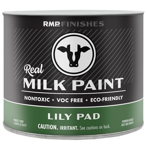 RMP Finishes Real Milk Paint Powder for Wood Furniture, Cabinets, Walls, Brick, and Stone, Matte Finish, Water-Based, Organic, Lily Pad, 1 Pint - color: Lily Pad, size: 16 Ounce (Pack of 1)
