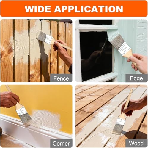 Great Andrew 3 Pack 2-inch Angle Paint Brushes, Wood Handle - size: 3 PCS, 2-In