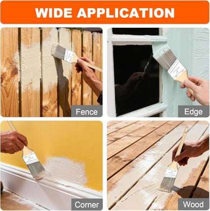 Great Andrew 3 Pack 2-inch Angle Paint Brushes, Wood Handle - size: 3 PCS, 2-In